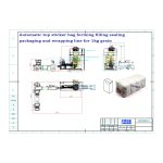 Doldurucu möhürləyici qablaşdırma qablaşdırma xəttini formalaşdıran üst stiker torbası olan avtomatik düz dibli çanta müştərimizin sifarişidir